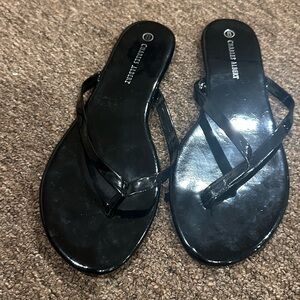 EUC! Charles Albert Sz 8 Women's Black Sandals Flat shoes
